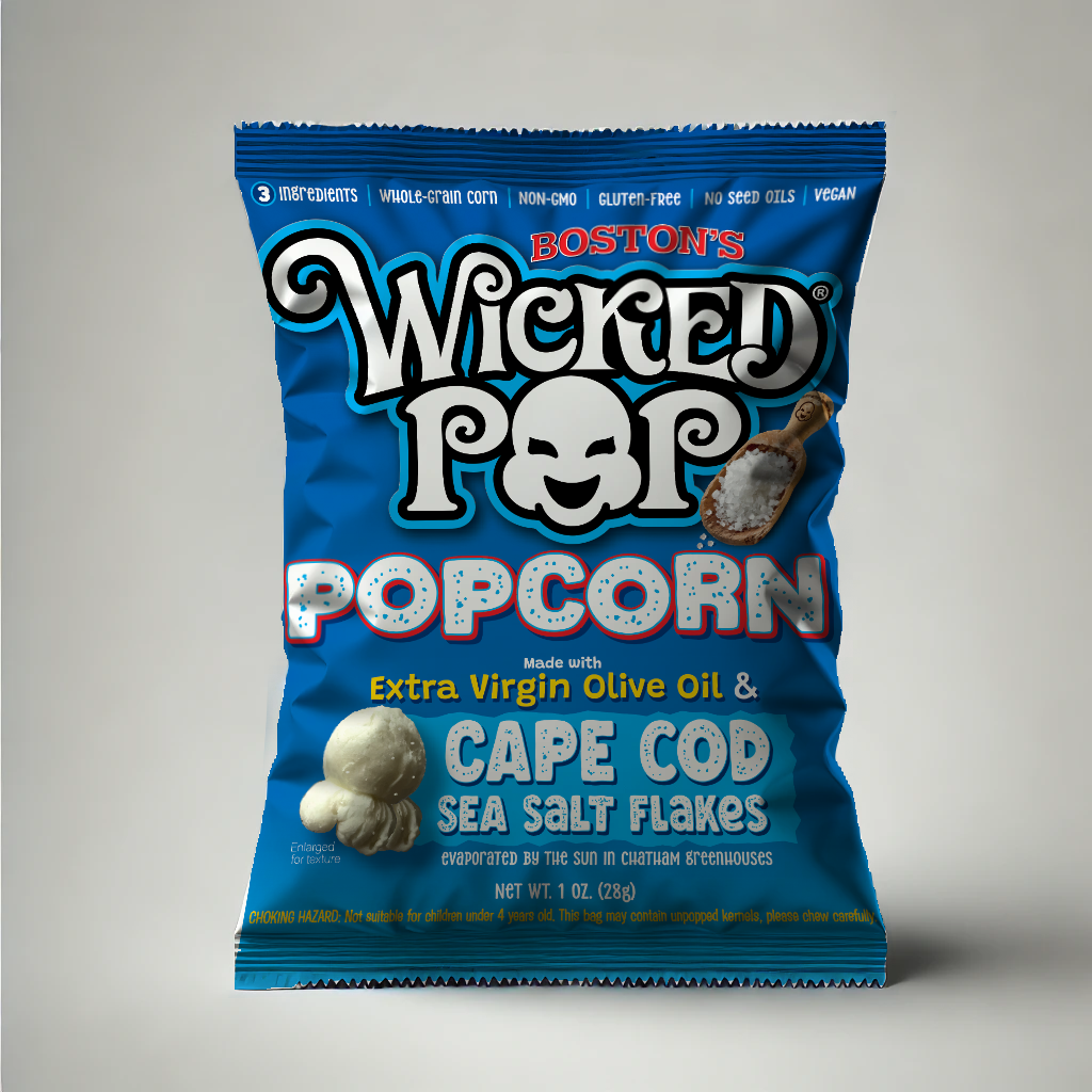 WickedPop® Classic Whole-Grain Corn with Extra Virgin Olive Oil & Cape Cod Sea Salt Flakes